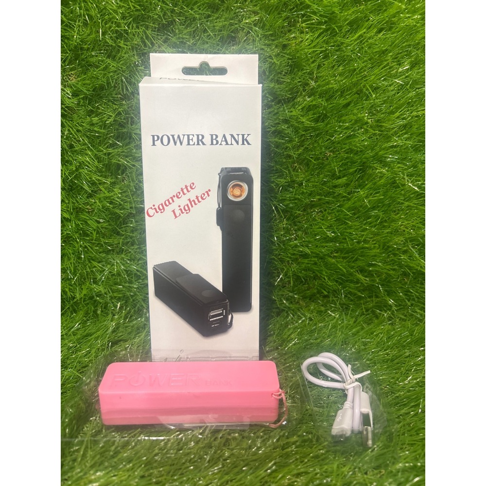 Pink 2-in-1 Power Bank with Flameless Cigarette Lighter 2600mAh PBL-1201